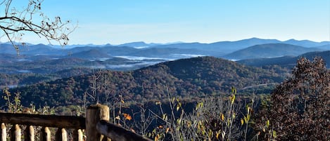 Views as far as the eye can see over  BlueRidge Mountains from the deck!