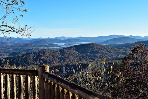 Views as far as the eye can see over  BlueRidge Mountains from the deck!