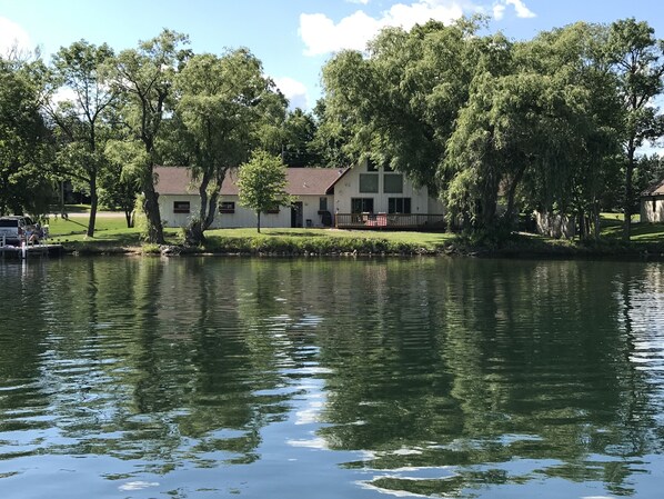 Beautiful lakeside view of the property
