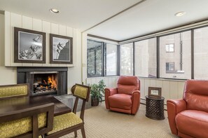 You won't feel crowded in this ski condo! With 1200 sq. feet, you'll have space!