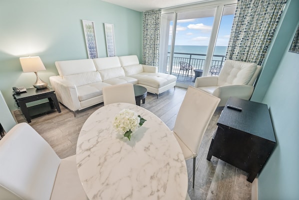 Large Living Area with Amazing Views of the Ocean, Beautifully Decorated