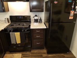 Kitchen with over the range microwave installed.   Not pictured here.