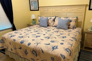 King master suite with coastal decore