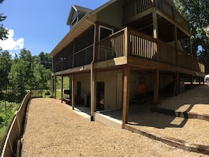 Back of the house with barbecue and sitting area