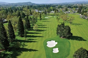 Enjoy front-row views of Silverado's green, where championship golf meets condo comfort.