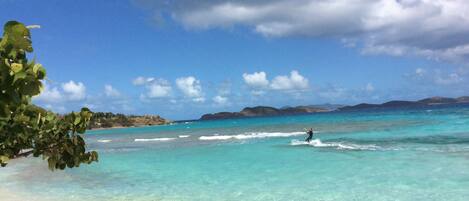 Kite surfing good sport at sapphire beach with its off shore breezes. 