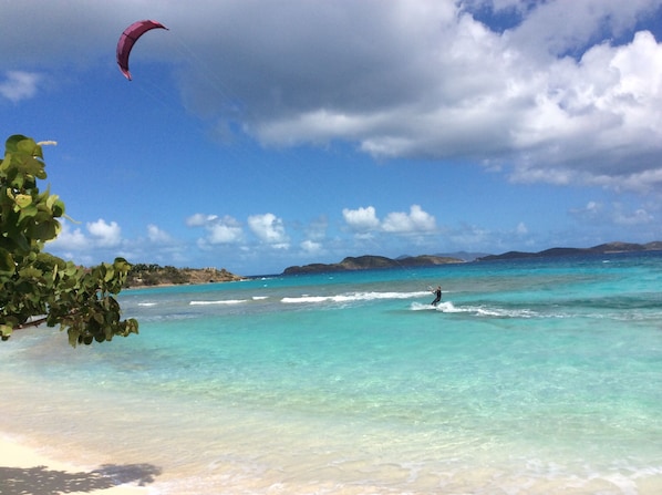 Kite surfing good sport at sapphire beach with its off shore breezes. 