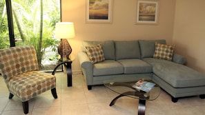 Comfortable living room at Sunset Oasis at Moon Bay