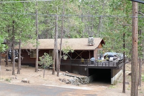 Lovely cabin nestled in the trees with central heating and air conditioning!