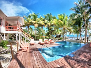 Enjoy the huge new deck large enough for 10 people to lounge by the pool

