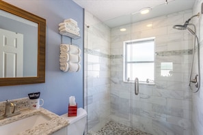 Brand new, completely remodeled bathroom with walk in shower