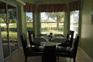Eat-in kitchen area with great view of backyard.