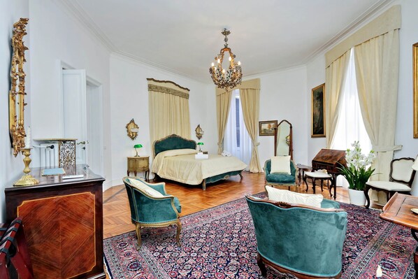 Master bedroom with antique and valuable forniture