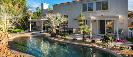 Beautiful, private Saltwater pool with beach entry