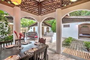 Dining area by the garden