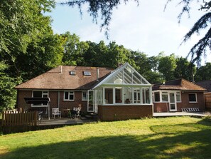 Rear of the house with conservatory