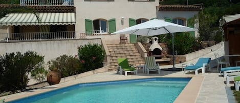 Pool and house view