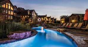 The lazy river at night