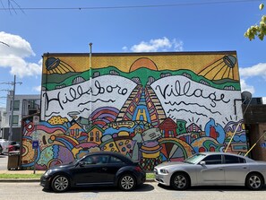 This cool mural is next to Pizza Perfect three blocks away