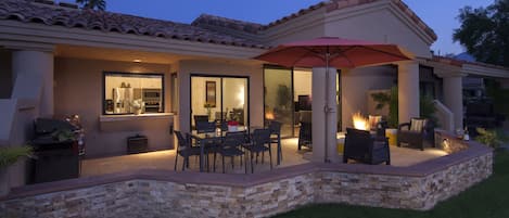 Upgraded stone patio with spectacular view of 16th Tee of the Stadium Course