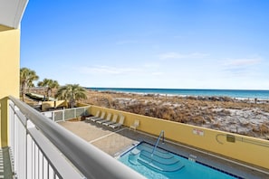Private Full Balcony - Beach & Pool Views