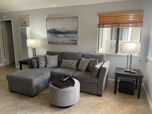 Converts easily to a sofa sleeper
