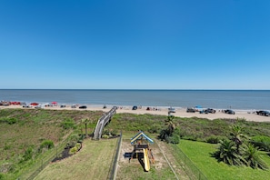 Beachfront with private access bridge.