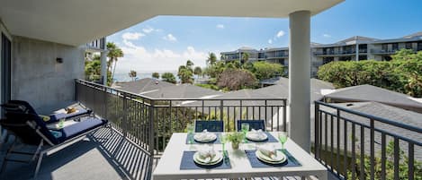 The balcony is a great place to relax, overlooking the Ocean…