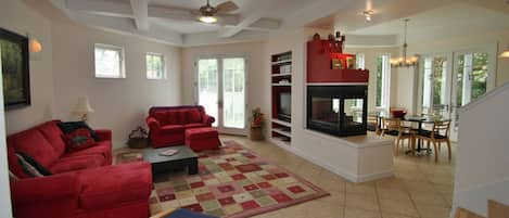 Open living room dining room