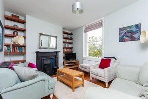 Lounge with wood burning fire