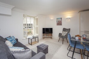 The light and airy lounge and dining area