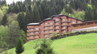 Apartamento en la estación de esquí con vistas a la montaña y a solo 150 metros a pie del remonte.