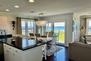 Open Floor Plan for great conversations throughout the Living Room, Dining Room & Kitchen