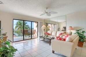 Living Room Offers Access to the Private, Covered Balcony