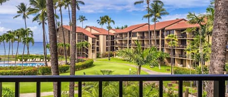 Fantastic ocean and garden views from the lanai of Papakea D-303