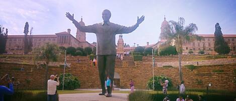 Nelson Mandela statue at the union buildings next to our place