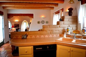 Upscale kitchen with all major appliances, cookware & tableware