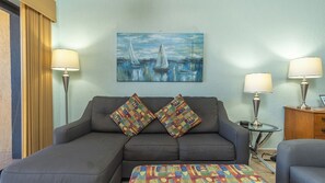 Sectional sofa in the living room.