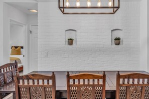 Dine in and enjoy the modern decor and layout seating for 8