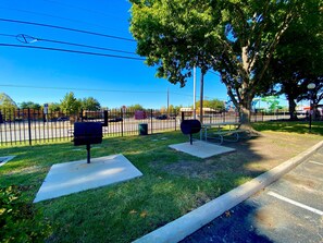 BBQ pits and community picnic tables