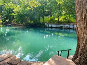 Steps to the Comal River