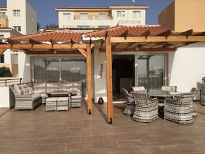 Welcome shade from our new pergola 
