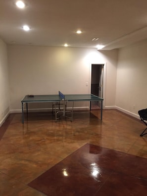 Ping pong table and football table. We also have corn hole. 