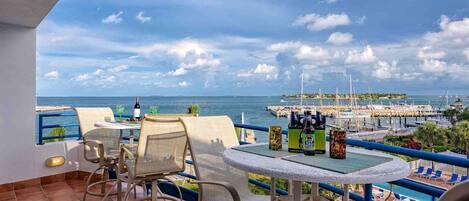 The views of the harbor from your spacious balcony are simply stunning...