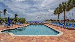 The pool has direct views of the Gulf...