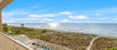 Beautiful Beach Views from the Private, Covered Balcony