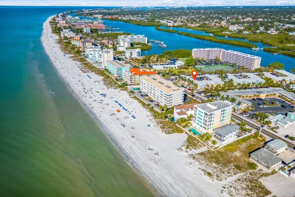 Drone View of Indian Shores Beach/Barefoot Beach Resort