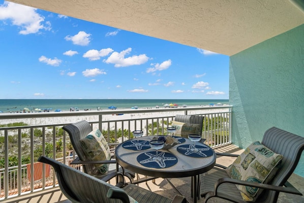 Enjoy the Beautiful Gulf View from the Private Covered Balcony!