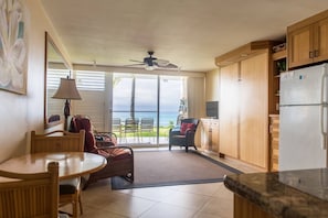 Ground floor ocean front spacious and update studio with queen sized murphy bed.