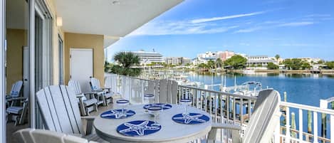 Take in the Beautiful Marina Views from the Private, Covered Balcony